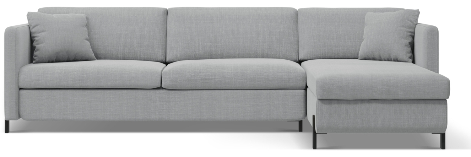 Micadoni Ecksofa Gloria 4-Sitzer Strukturierter Stoff Hellgrau Rechts 205x140 Bild 1