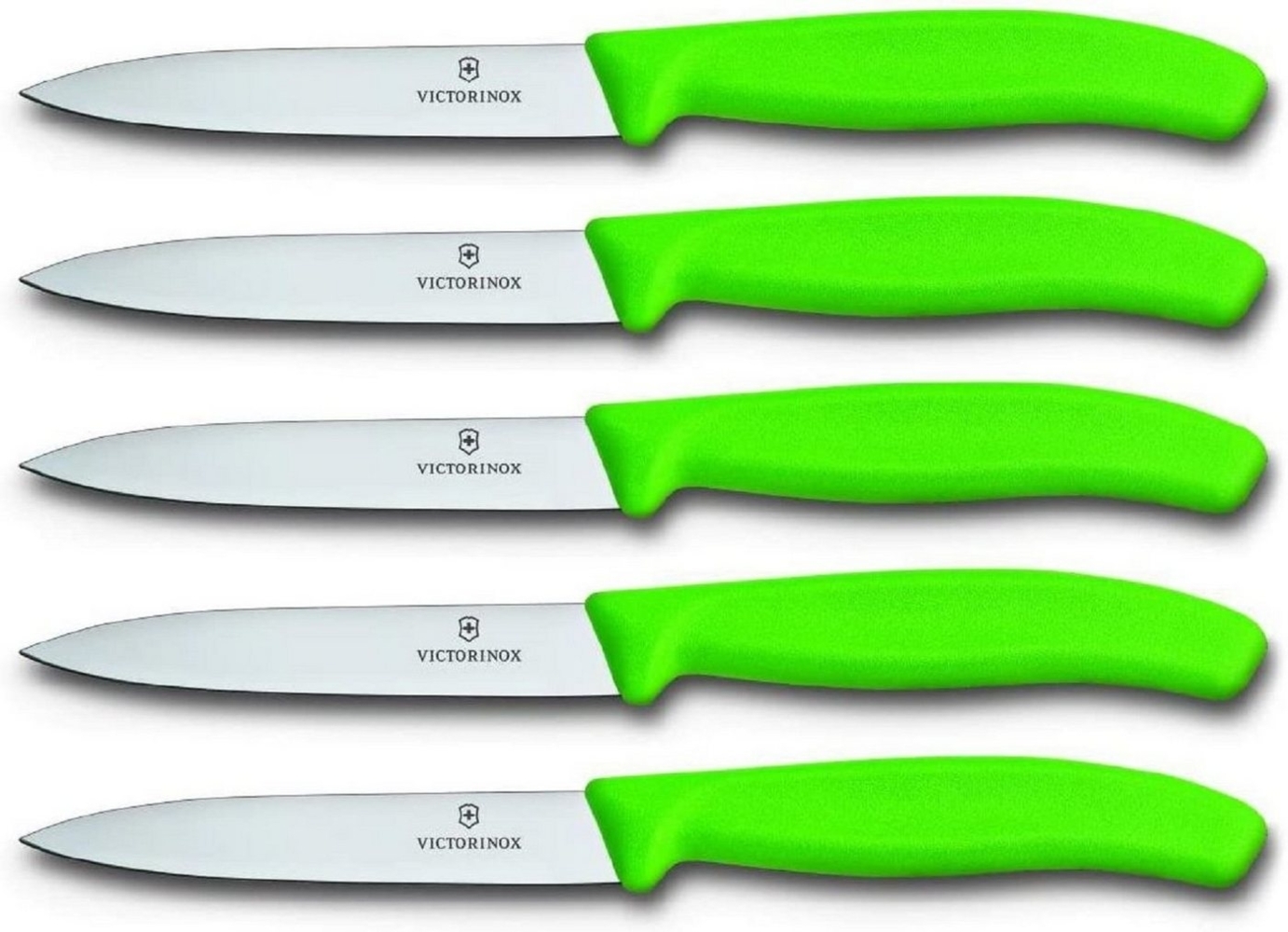 Victorinox Gemüsemesser 5-tlg Set Swiss Classic Grün – 10 cm ohne Wellenschliff Bild 1