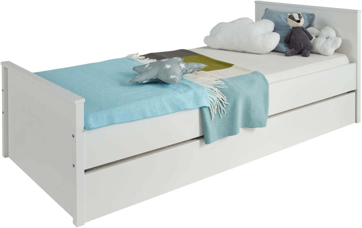 Jugendbett Ole in weiß mit Gästebett 90x200 cm Bild 1