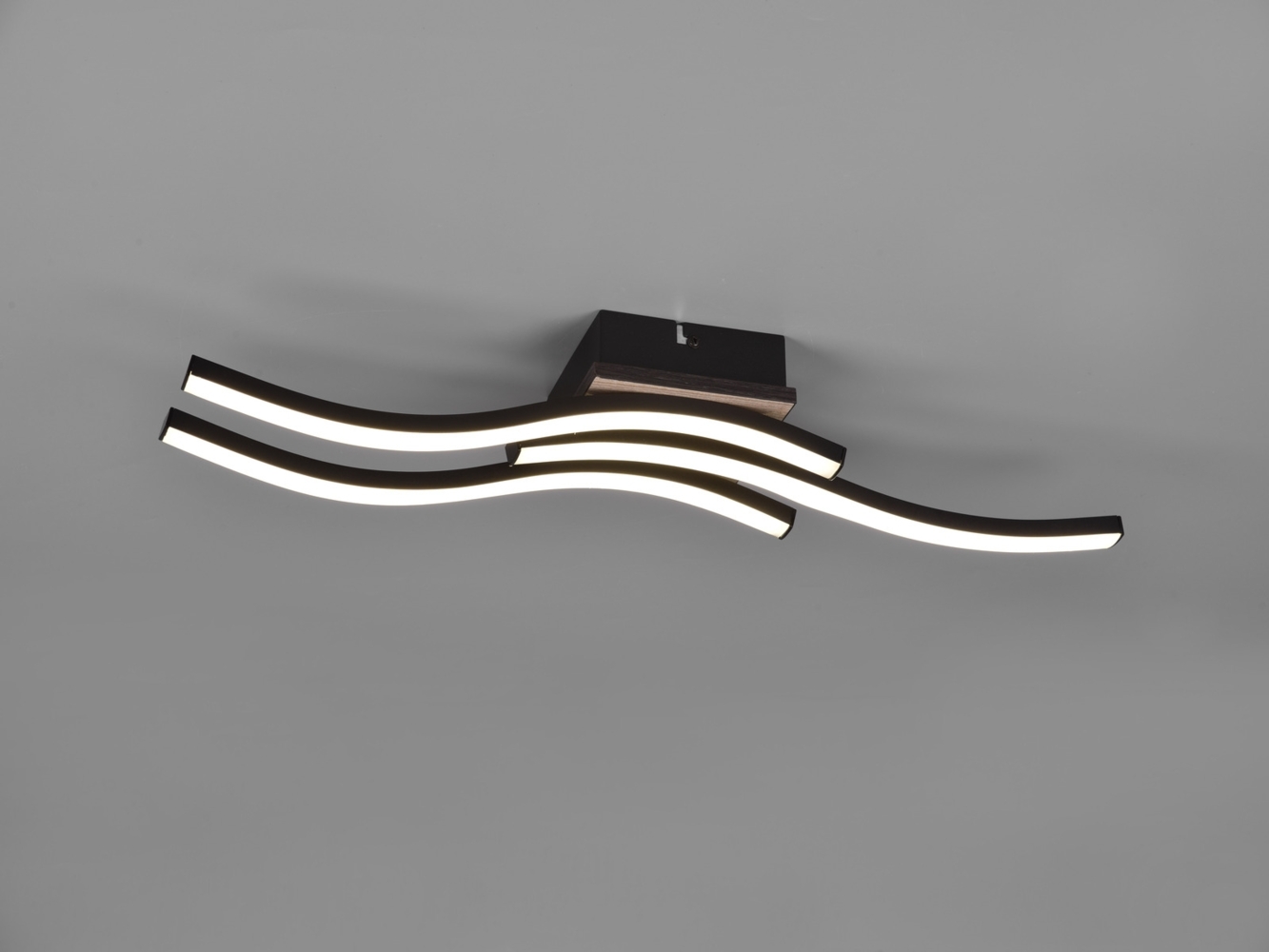 LED Deckenleuchte ROUTE flach Schwarz 3 flammig Warmweiß, Breite 56cm Bild 1