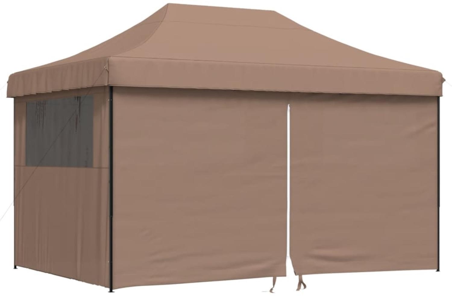 vidaXL Pop-Up Partyzelt, faltbar, faltbar, mit 4 Seitenteilen, Stahl / PE, Braun, 315 x 440 x 292 cm Bild 1
