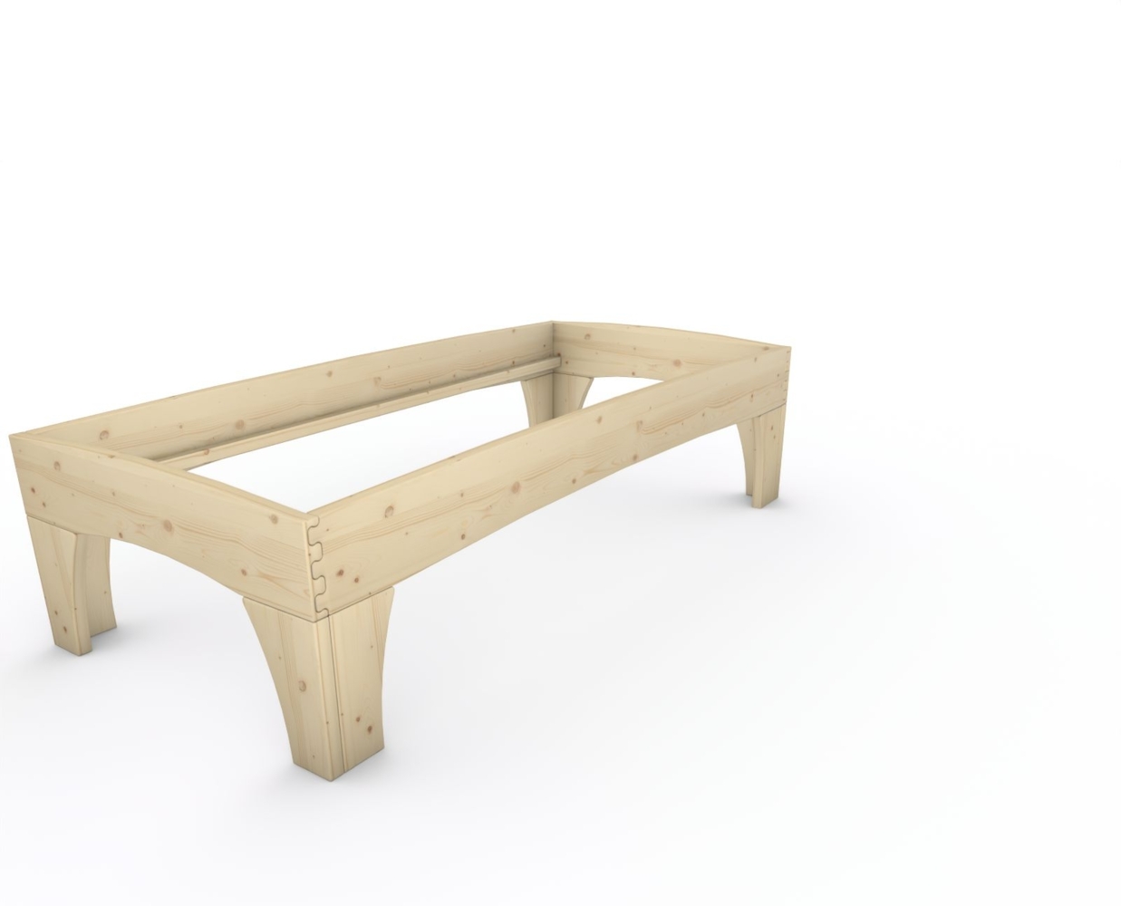 Holzbett (Fichte) "Rosi" 100 x 220 cm 58 cm ohne Kopfteil Massivholzbett Bett Bild 1