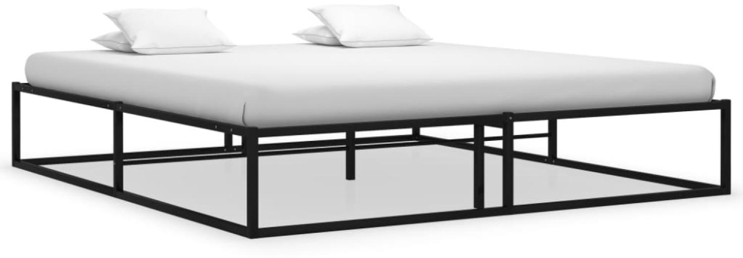 vidaXL Bettgestell Schwarz Metall 140x200 cm Bild 1