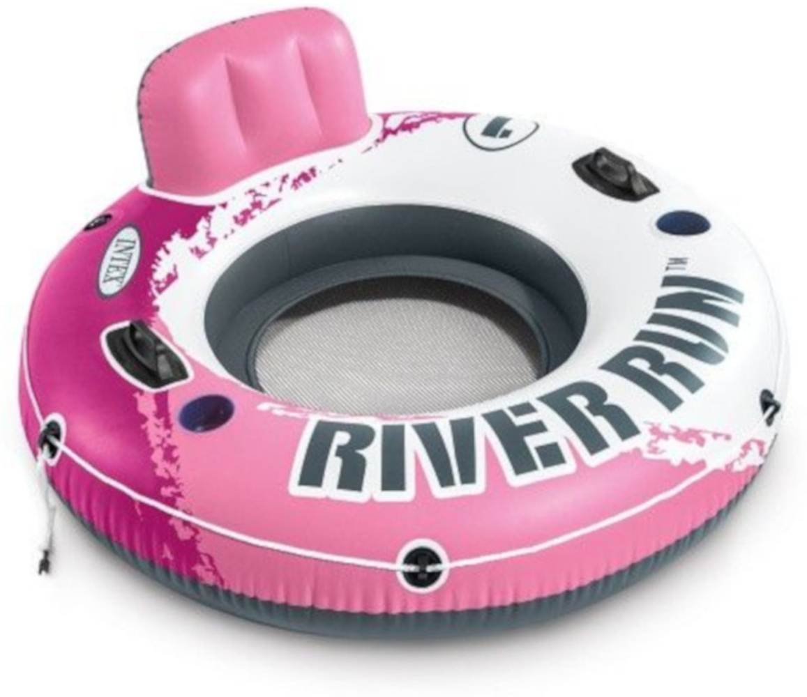 INTEX 56824EU - Schwimmring - Pink River Run 1 (Ø135 cm) mit Rückenlehne + Getränkehalter Bild 1