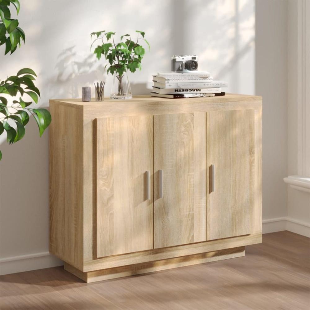 vidaXL Sideboard Sonoma-Eiche 92x35x75 cm Holzwerkstoff 811838 Bild 1