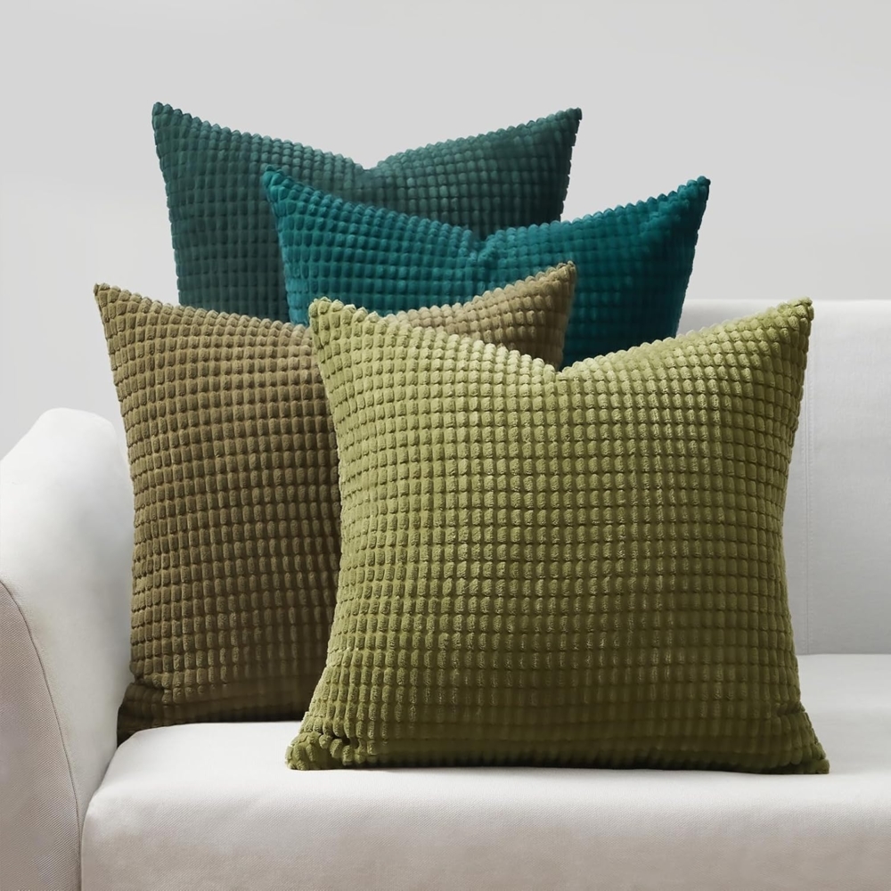 4er Set Kissenbezüge inklusive Füllkissen - Set Sven Kissenbezug ( 50x50cm - grün ) Bild 1