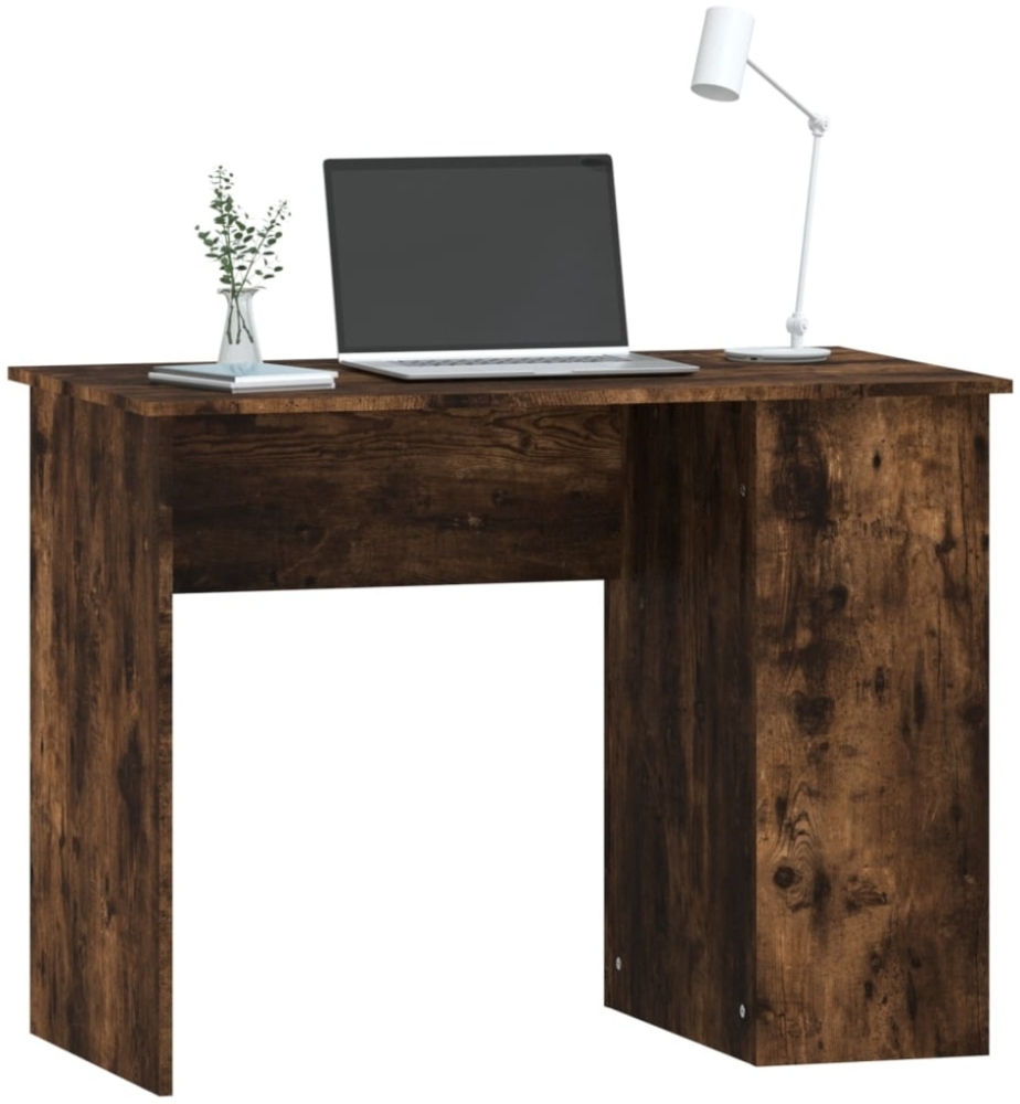 vidaXL Schreibtisch Räuchereiche 100x55x75 cm Holzwerkstoff 823029 Bild 1