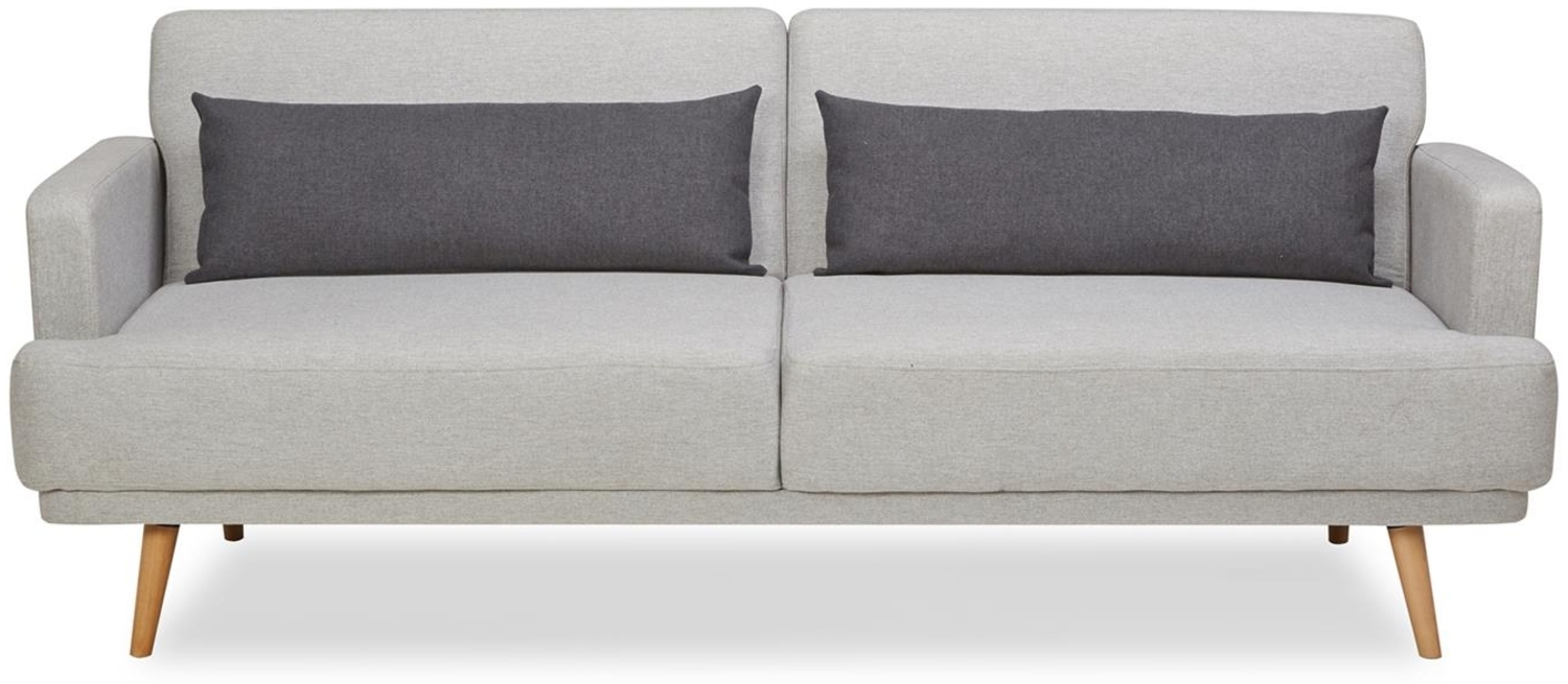 3-Sitzer Sofa mit Schlaffunktion und Hellgrau und Grau 214 x 86 x 83 cm Bild 1