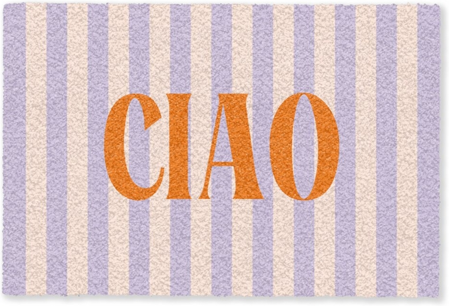 MuchoWow Fußmatte Ciao - Zitat - Pastell - Streifen, Rechteckig, innen Schmutzfangmatte, Tür, Schmutzfänger Flur, Teppich, 60x40 cm Bild 1
