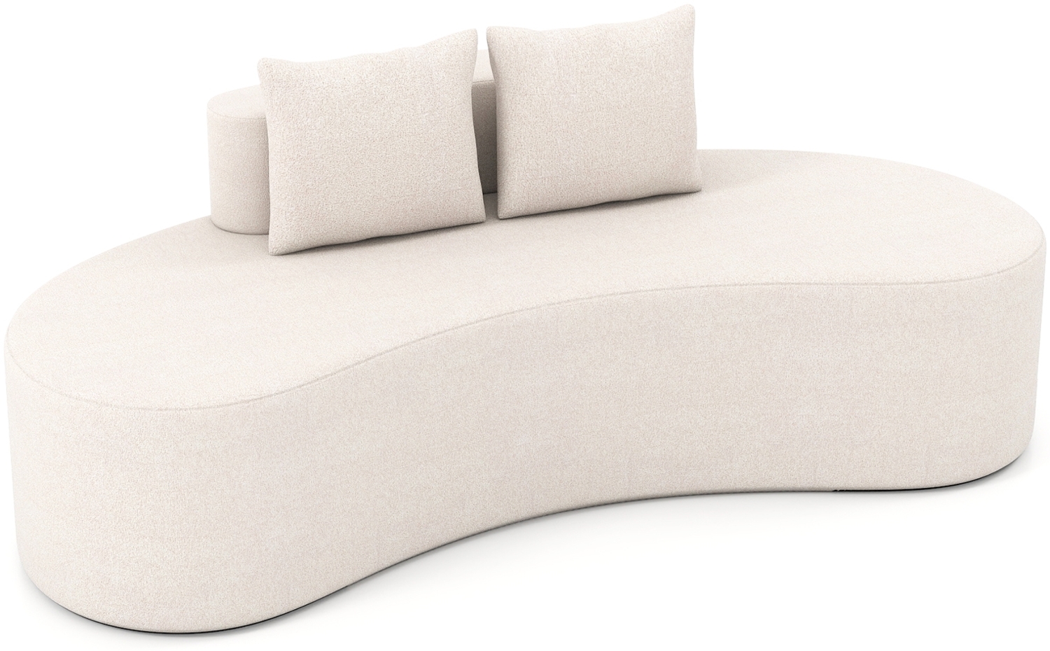 199 cm Sofa mit 2 Kissen & Niedriger Rückenlehne Gepolstertes Schlafsofa Couch Beige Bild 1