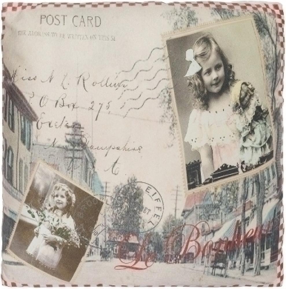 Kissen Bonheur Postcard Baumwolle&Polyester Bunt Bild 1