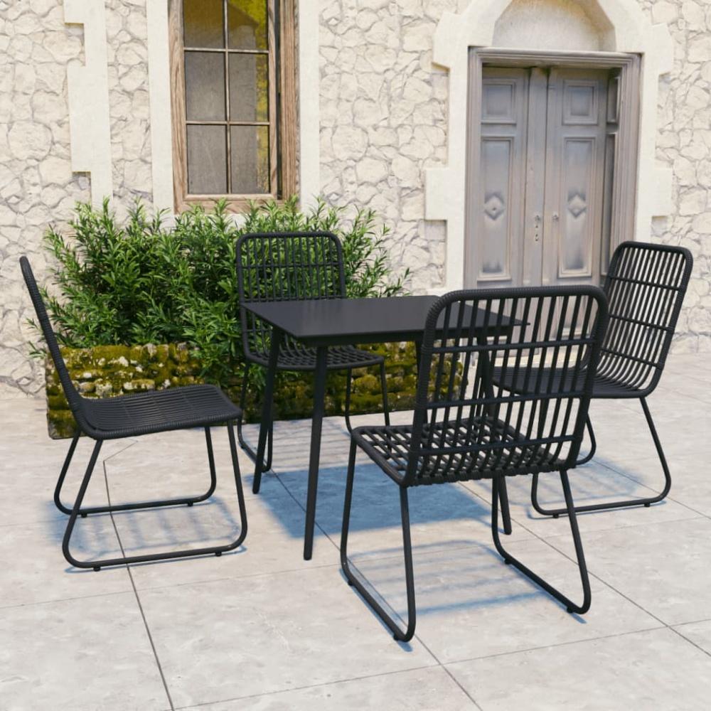 vidaXL 5-tlg. Garten-Essgruppe Poly Rattan und Glas 3060244 Bild 1