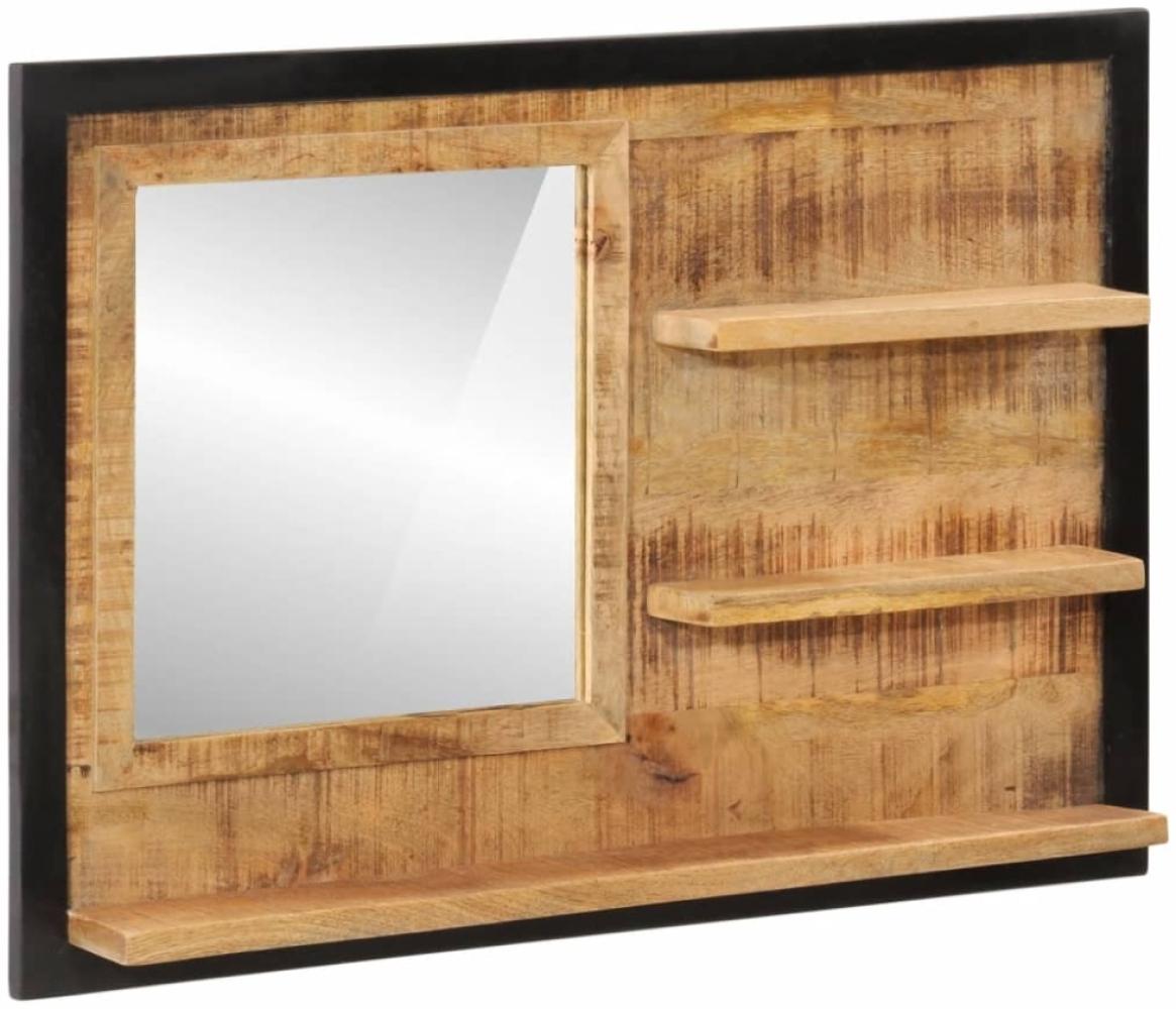 vidaXL Spiegel mit Ablagen 80x8x55 cm Glas und Massivholz Mango 358578 Bild 1