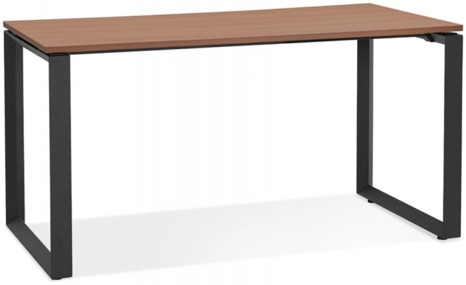 Gerader Schreibtisch BAKUS | Der gerade Design-Schreibtisch „BAKUS“ aus Holz mit Walnuss-Finish und schwarzem Metall – 160x80 cm – Kadima Design Bild 1