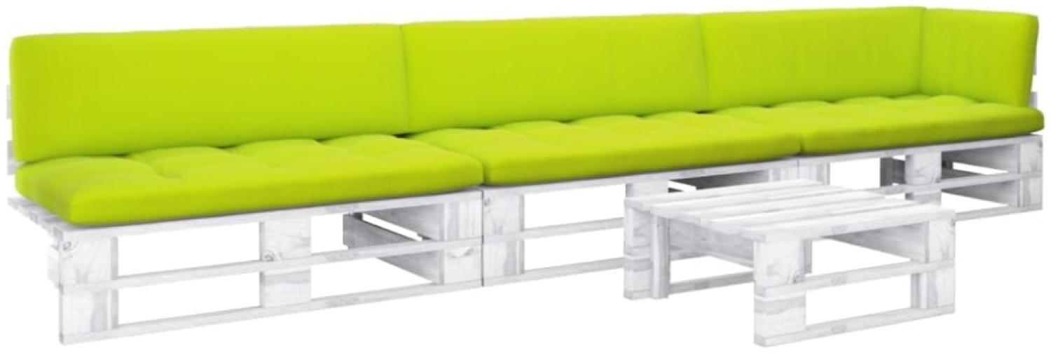 vidaXL 4-tlg. Paletten-Lounge-Set Weiß Imprägniertes Kiefernholz 3066719 Bild 1