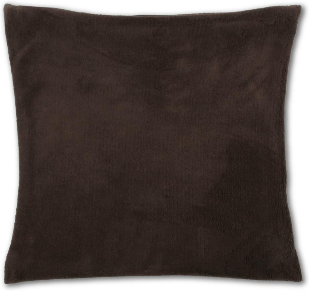 Kissenhülle Kuschel 30x30cm Kissenbezug Dekokissen Auswahl: braun - hot chocolate mit Füllung Bild 1