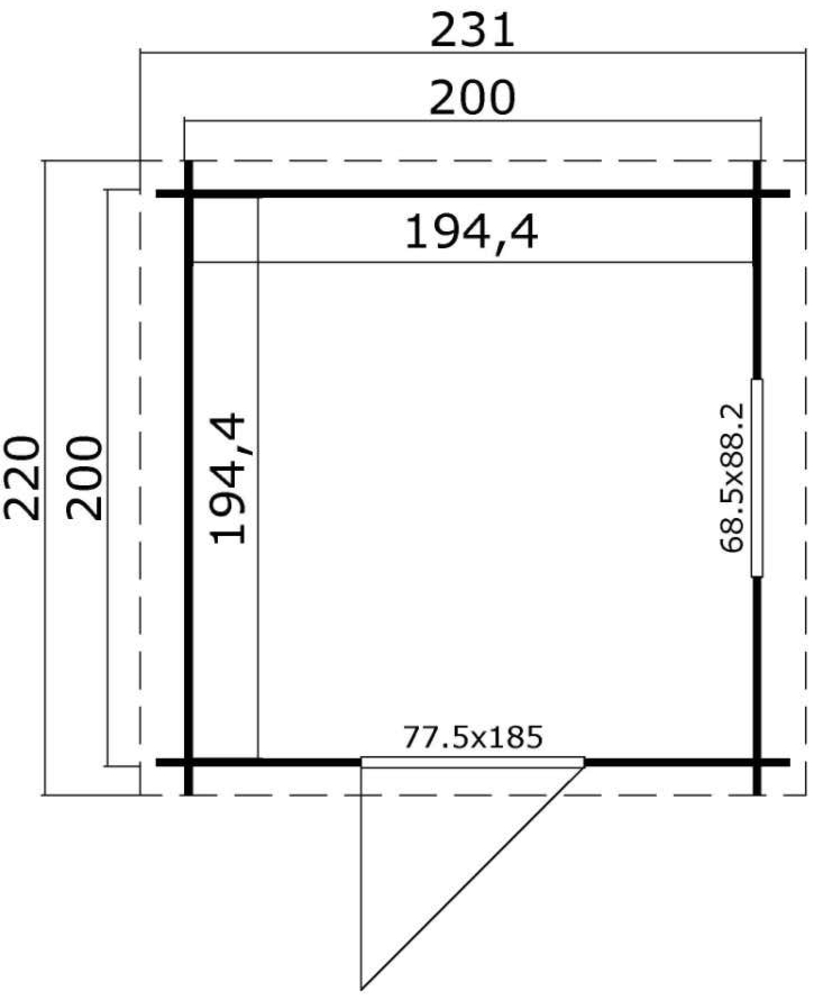 Lasita Maja Gerätehaus Wels Gartenhaus aus Holz in Grau Holzhaus mit 28 mm Wandstärke Blockbohlenhaus mit Montagematerial Bild 1