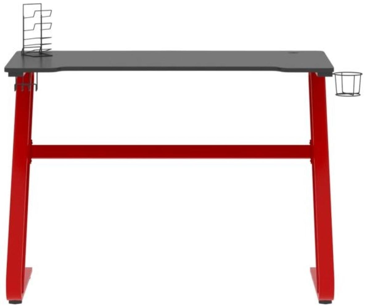 vidaXL Gaming-Schreibtisch mit ZZ-Gestell Schwarz Rot 110 x 60 x 75 cm Bild 1