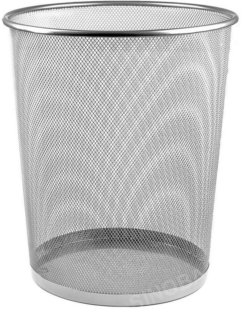 Sinoba Papierkorb Mülleimer Papierkorb Mesh aus Metall Höhe 34 cm 18 L rund, Drahtmetall Bild 1