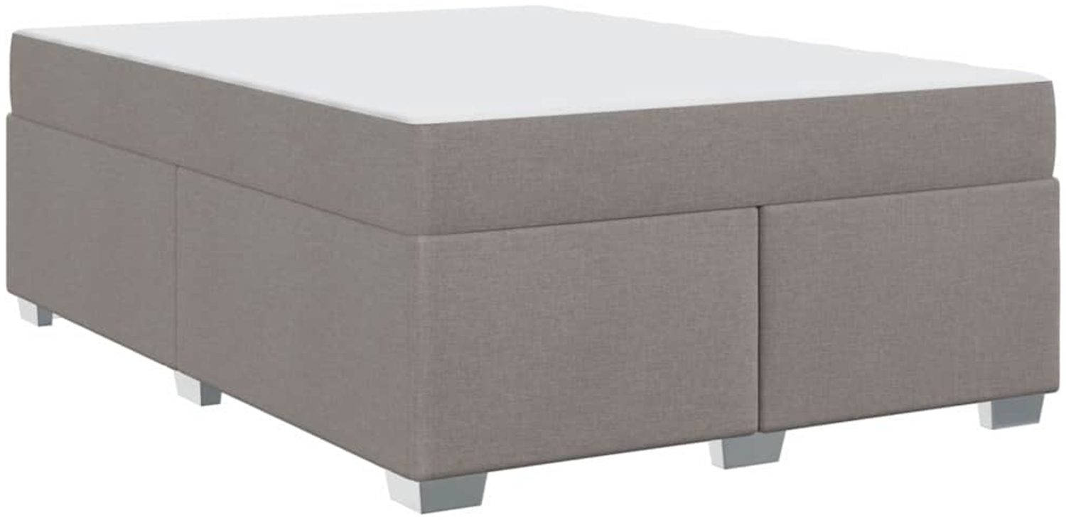 vidaXL Bettrahmen mit Matratze Taupe 160 x 200 cm Stoff 3399198 Bild 1