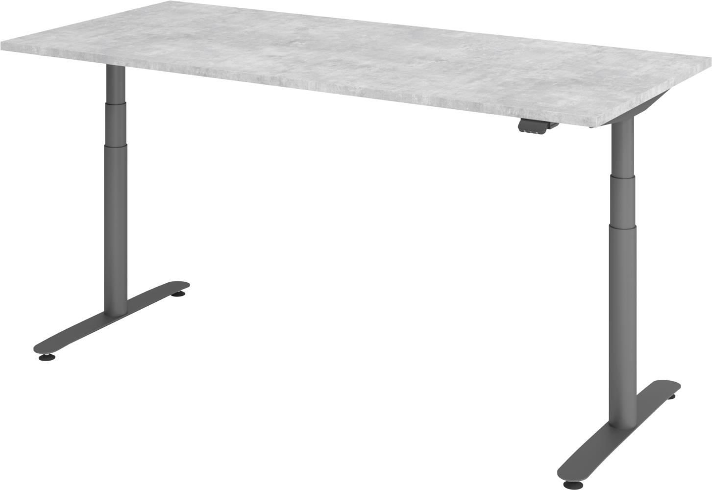 bümö® smarter Schreibtisch Serie-XDLR elektrisch höhenverstellbar mit App-Steuerung 180 x 80 cm in Beton / Graphit Bild 1