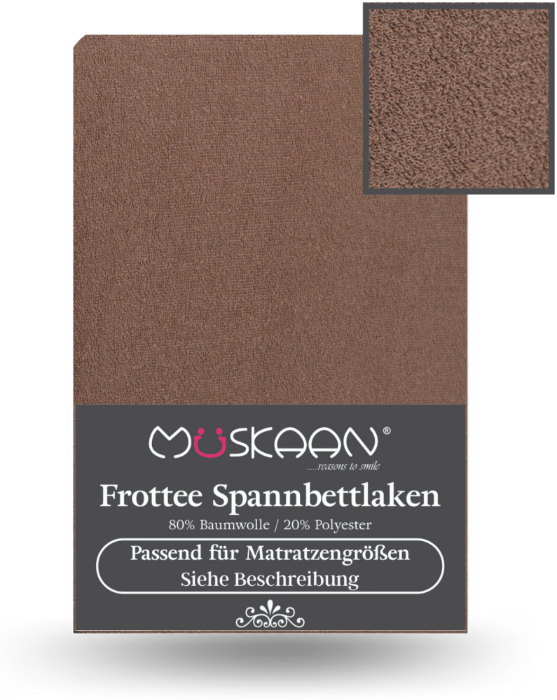 Müskaan - Frottee Spannbettlaken 90x200 cm - 100x200 cm Spannbetttuch Laken nougat Bild 1