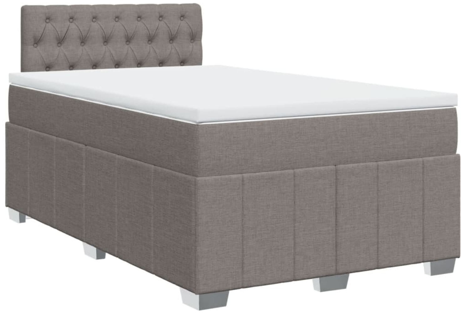 vidaXL Boxspringbett mit Matratze Taupe 120x190 cm Stoff 3287018 Bild 1