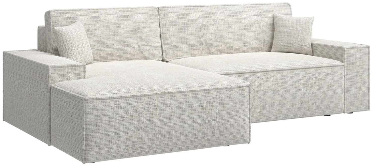 Selsey Farese New - Ecksofa mit Schlaffunktion, Chenille-Bezug in Hellbeige, linksseitig Bild 1