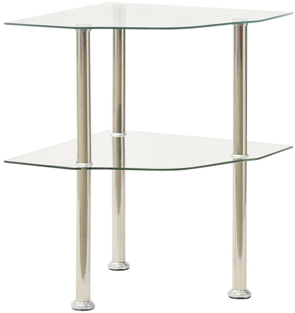 vidaXL Beistelltisch mit 2 Ablagen Transparent 38 x 38 x 50 cm Hartglas [322793] Bild 1