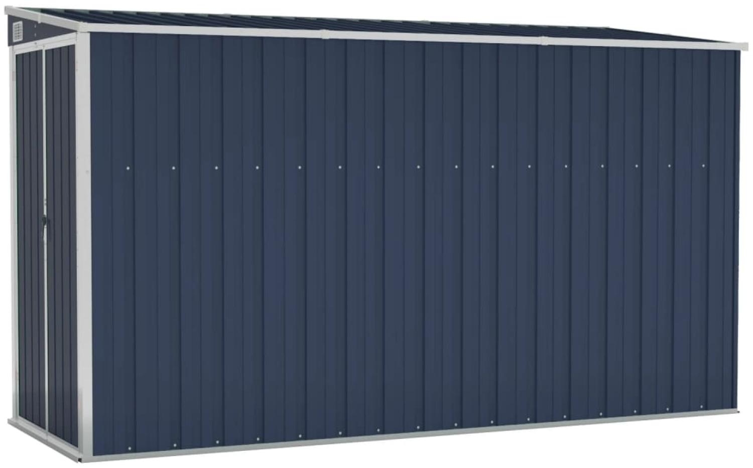 vidaXL Anbauschuppen Anthrazit 118x288x178 cm Verzinkter Stahl 316227 Bild 1