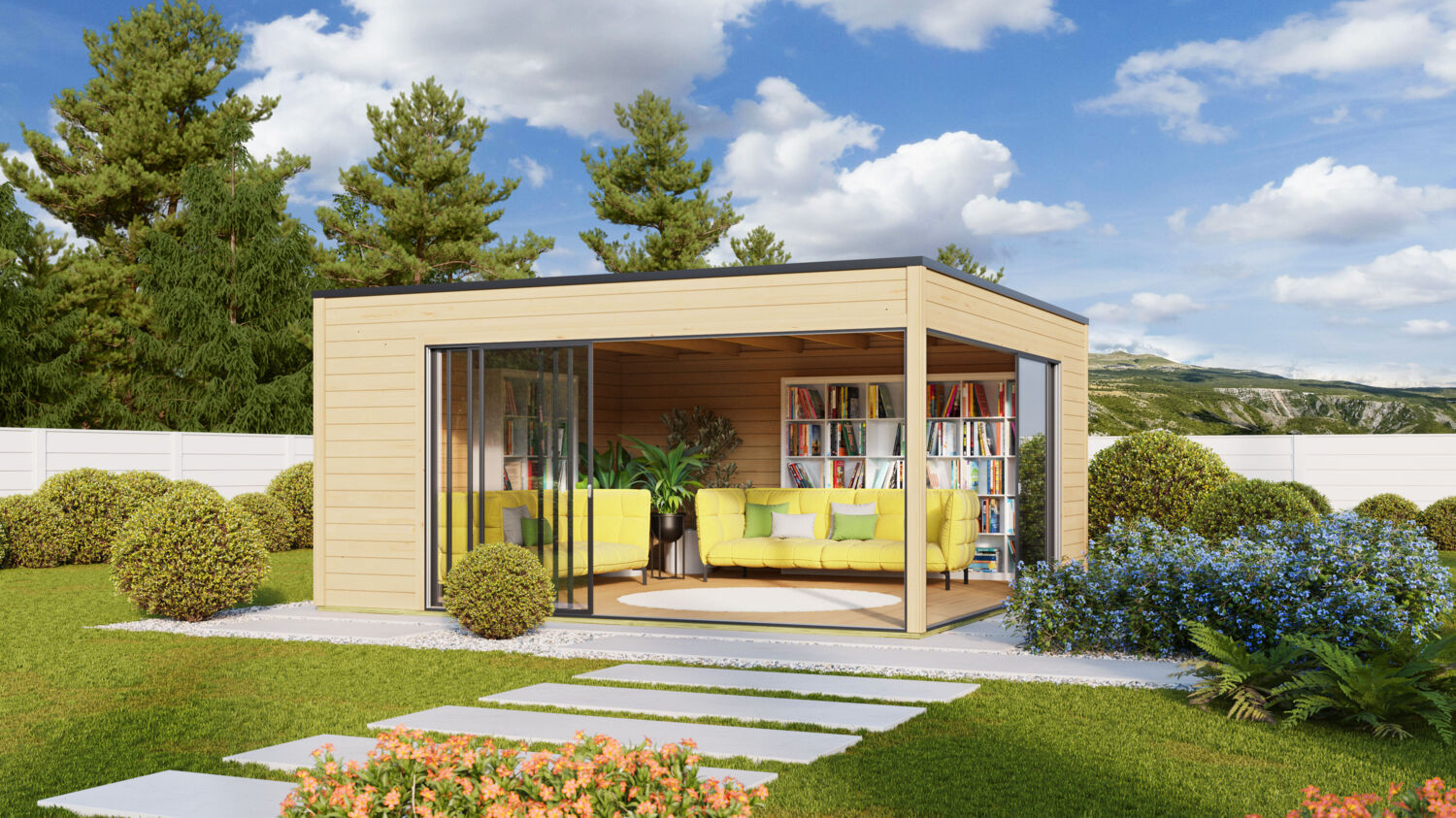 Gartenhaus Q-BIC Alu 70 F Schwedenrot Bild 1