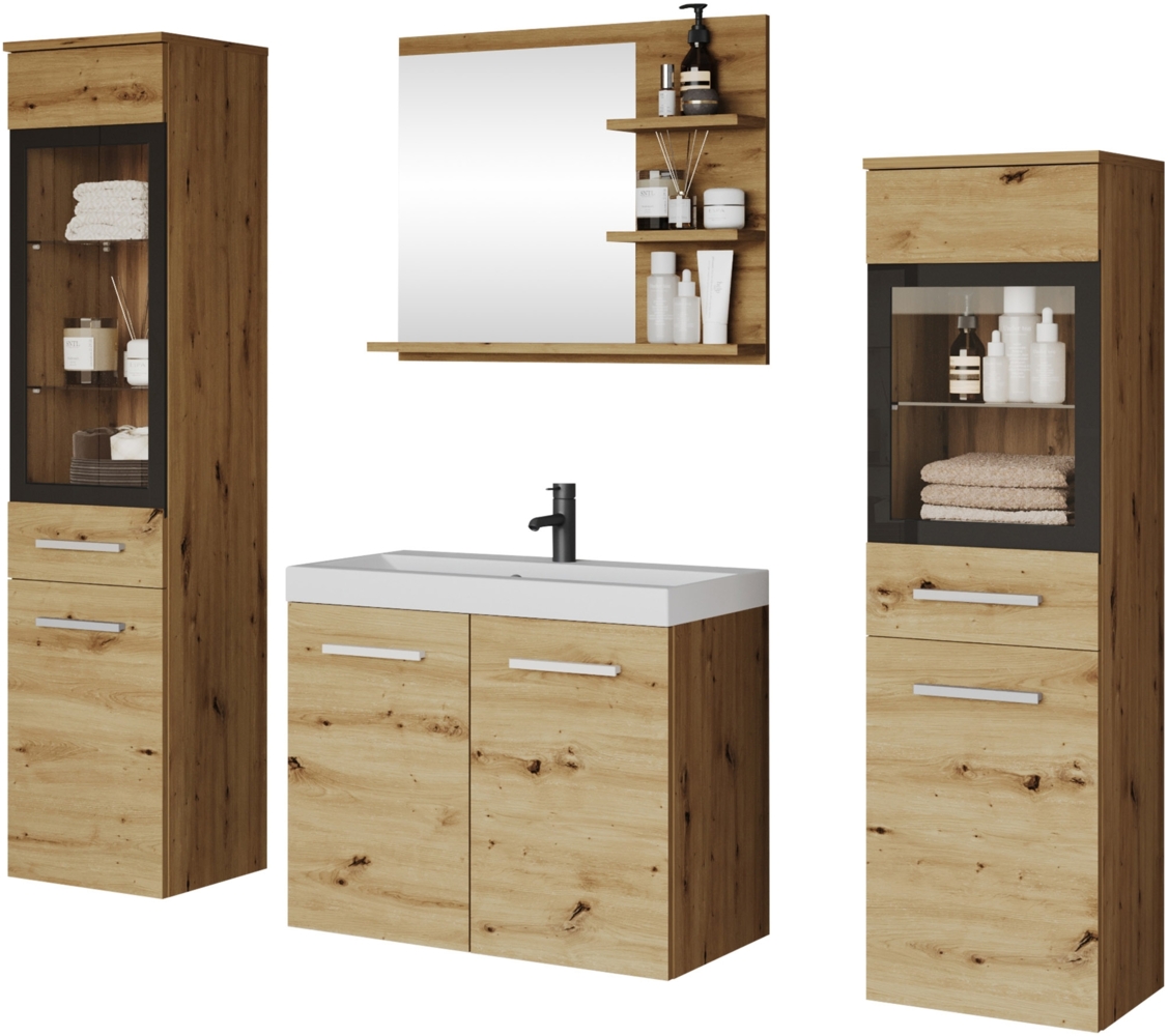 Badmöbel-Set Madrit I (Farbe: Artisan Eiche, mit Siphon, ohne Beleuchtung) Bild 1