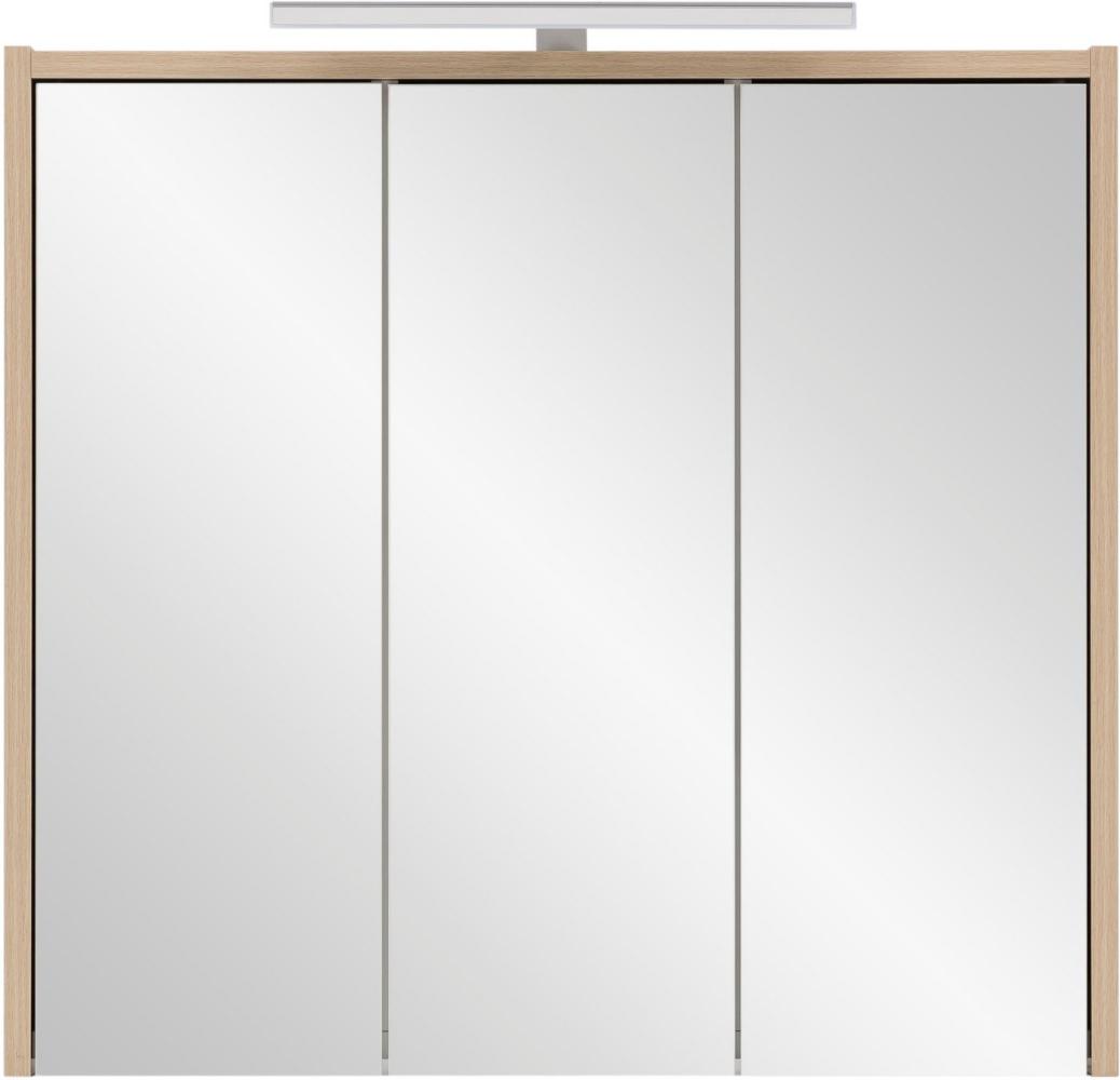 SCHILDMEYER Spiegelschrank Badezimmerschrank mit LED-Leuchte Eiche Hell 65x60x16 Bild 1