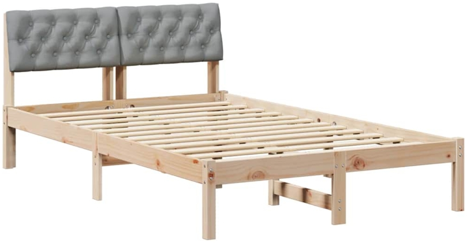 vidaXL Bettgestell Braun und hellgrau 120 x 200 cm Massivholz Kiefer 878609 Bild 1