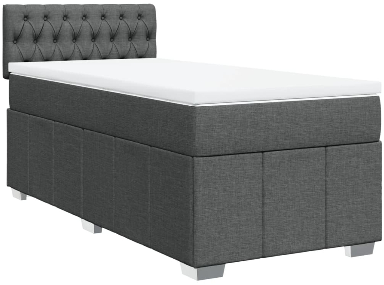 vidaXL Boxspringbett mit Matratze Dunkelgrau 90x200 cm Stoff 3286959 Bild 1