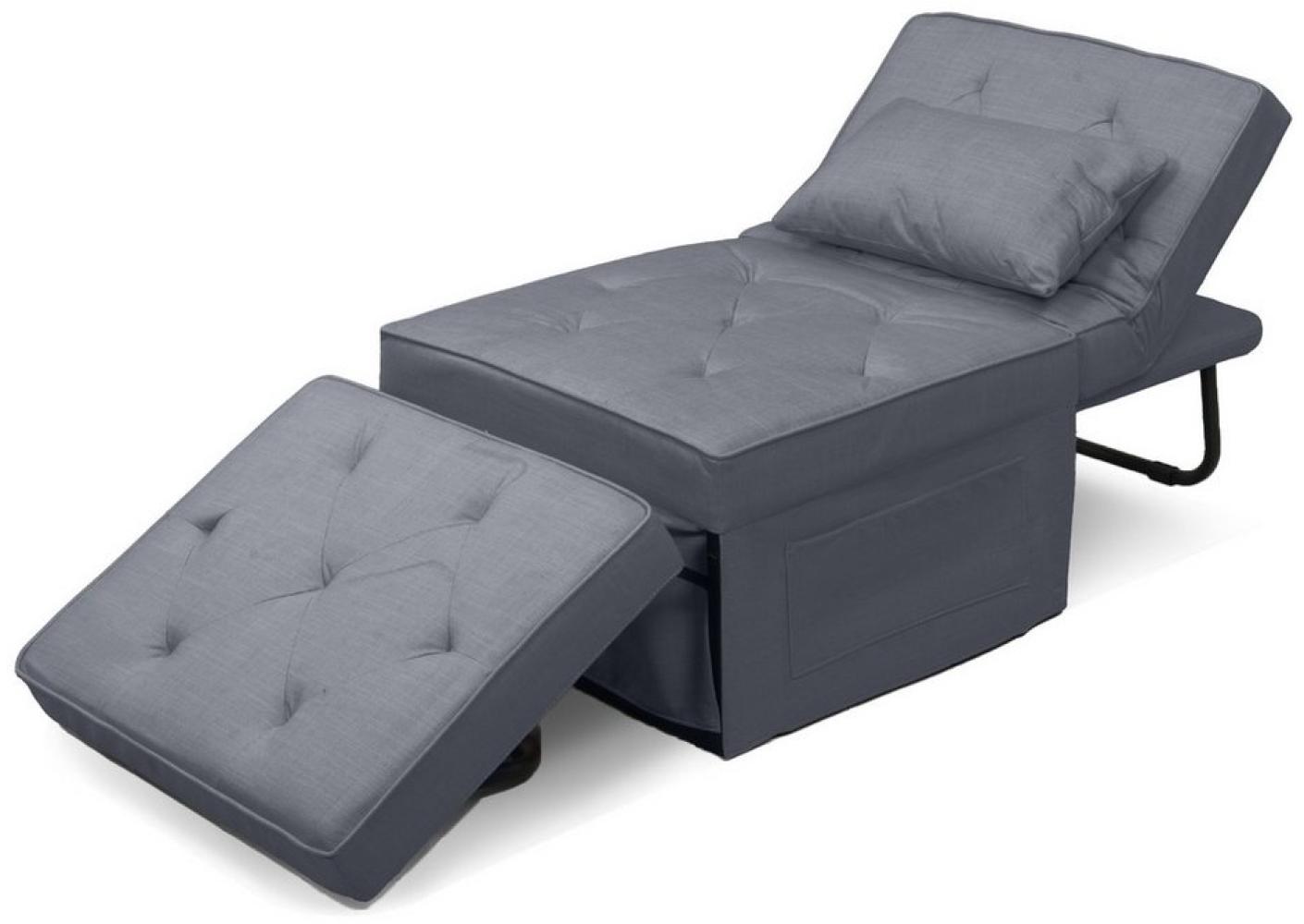 FLEXISPOT Schlafsofa Relaxsessel mit Liegefunktion, Loungesessel, Ottoman, Grau, Klappsofa, Ergonomisch, Kopfstütze, mit Relaxfunktion, Extra Kissen Bild 1