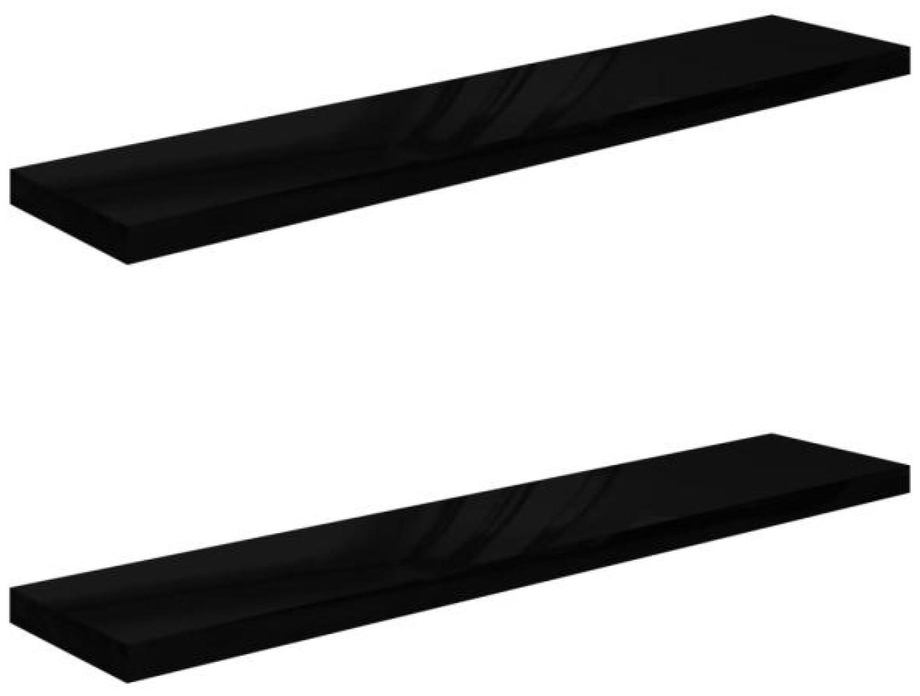 vidaXL Schweberegale 2 Stk. Hochglanz-Schwarz 120x23,5x3,8 cm MDF 323779 Bild 1