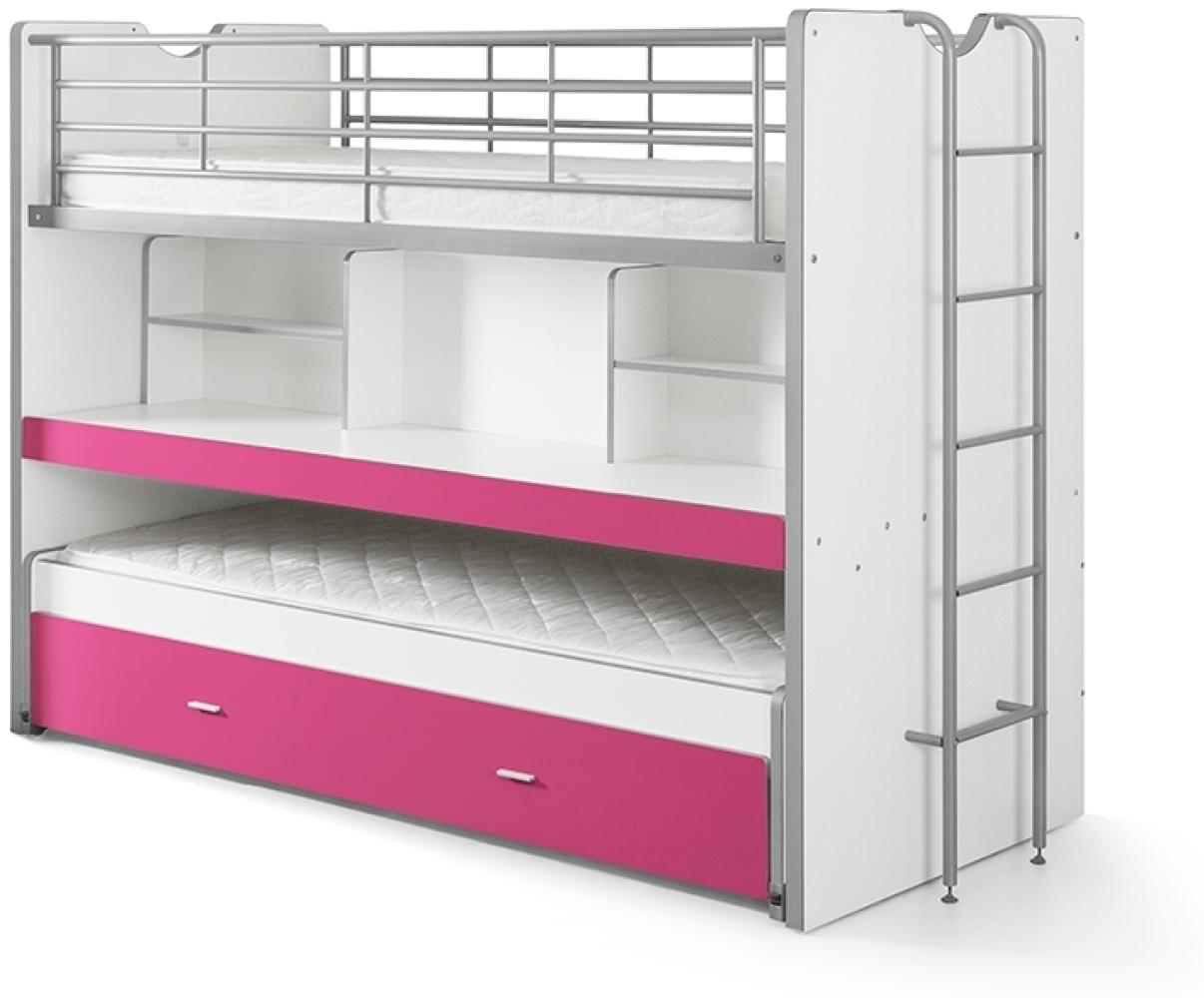 Vipack 'Bonny' Funktionsetagenbett weiß/pink Bild 1