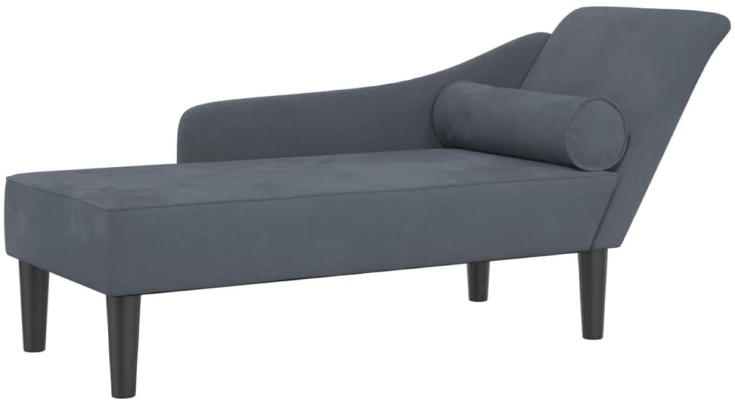vidaXL Chaiselongue mit Kissen Dunkelgrau Samt 4007589 Bild 1