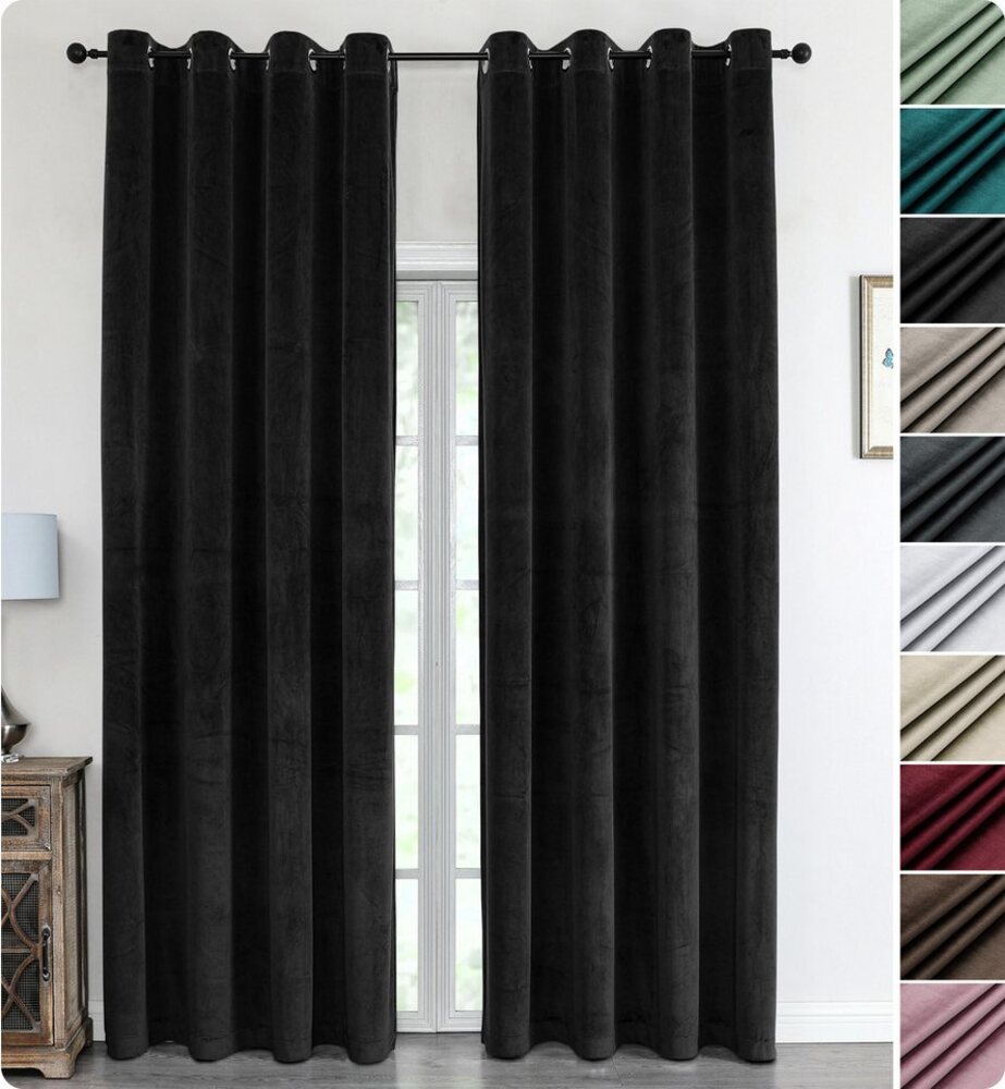 Beautex Verdunkelungsvorhang Samt Vorhang Ösen Gardine Velvet blickdicht abdunkelnd, Ösen (1 St), abdunkelnd Bild 1