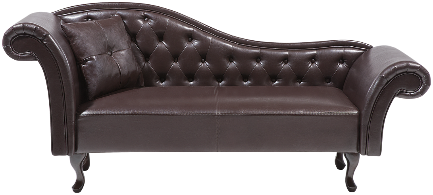 Chaiselongue Kunstleder braun linksseitig LATTES Bild 1