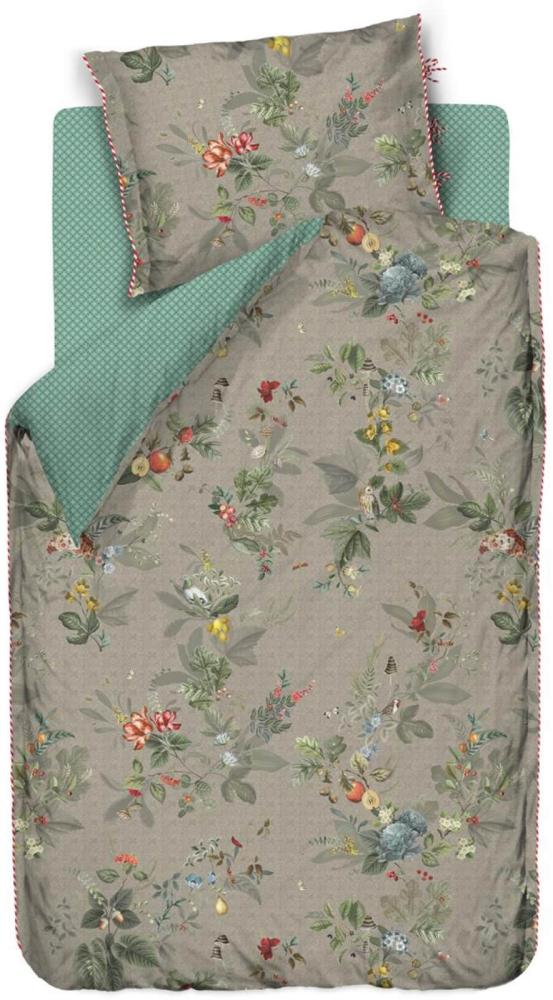 PiP Studio Bettwäsche Fall in Leaf Khaki Perkal 155 x 220 + 80 x 80 cm Bild 1