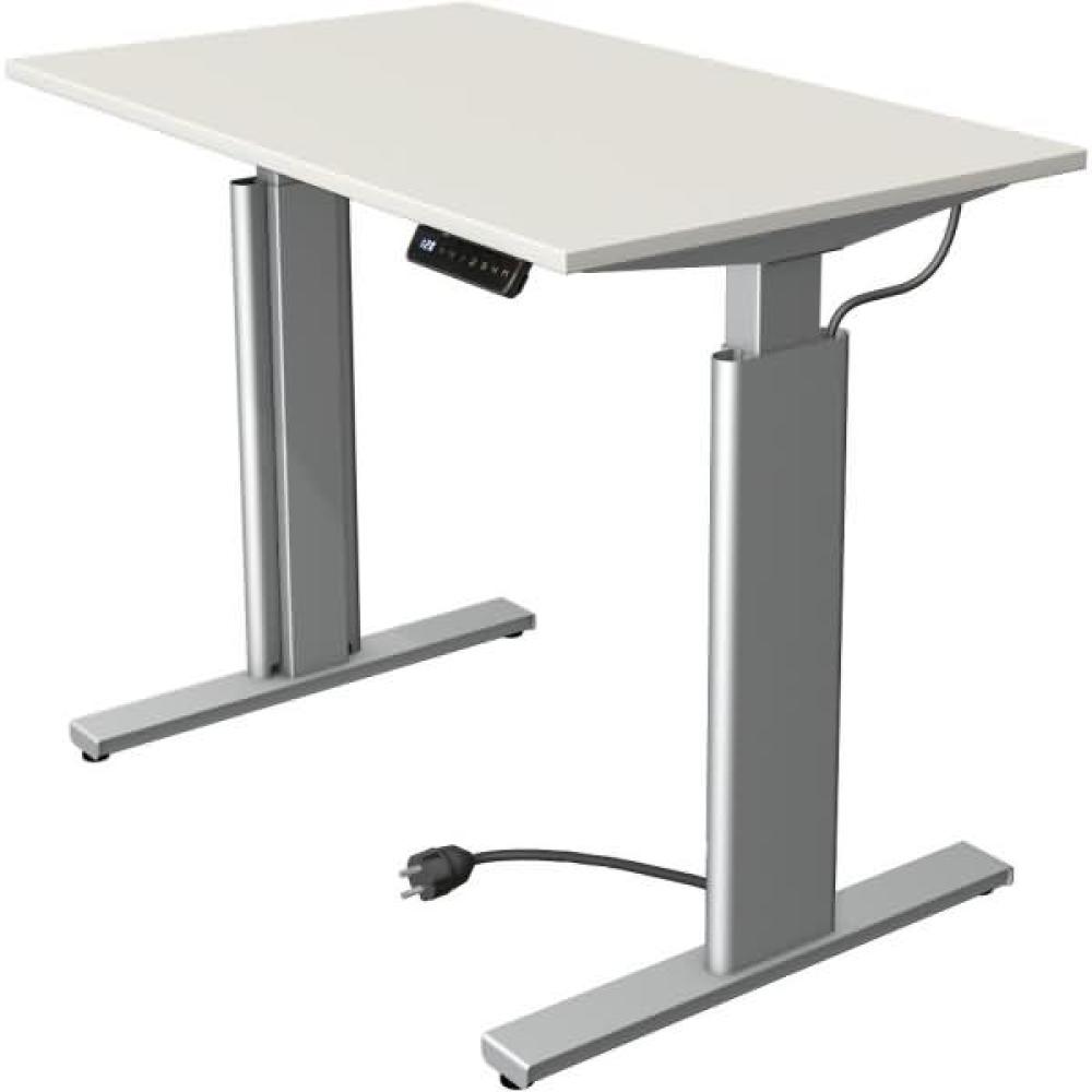 Kerkmann Schreibtisch Sitz-Stehtisch MOVE 3 silber 100x60x74-120cm elektr. höhenverstellbar weiß Bild 1