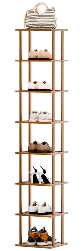 Rutaqian Schuhregal 5/6/7/ 8Lagiges Schuhregal Schmal und Hoch Holz, Shoe Rack für Eingang Bild 1