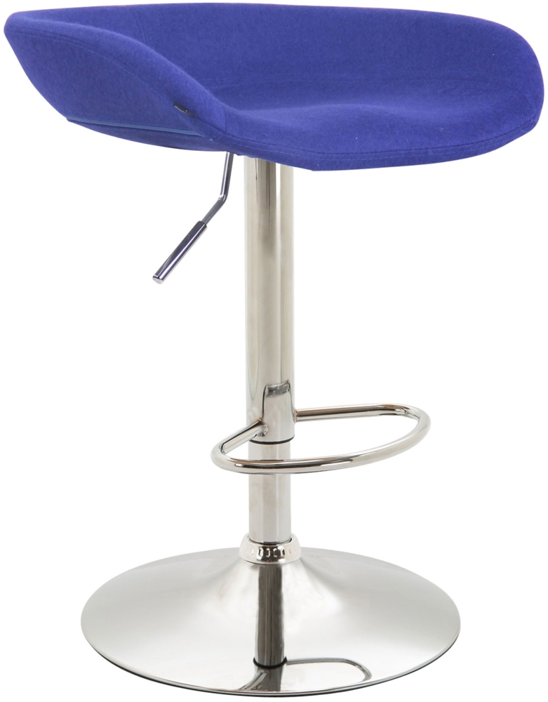 CLP Barhocker Anaheim Filz Trompetenfuß mit Fußstütze,blau chrom Bild 1