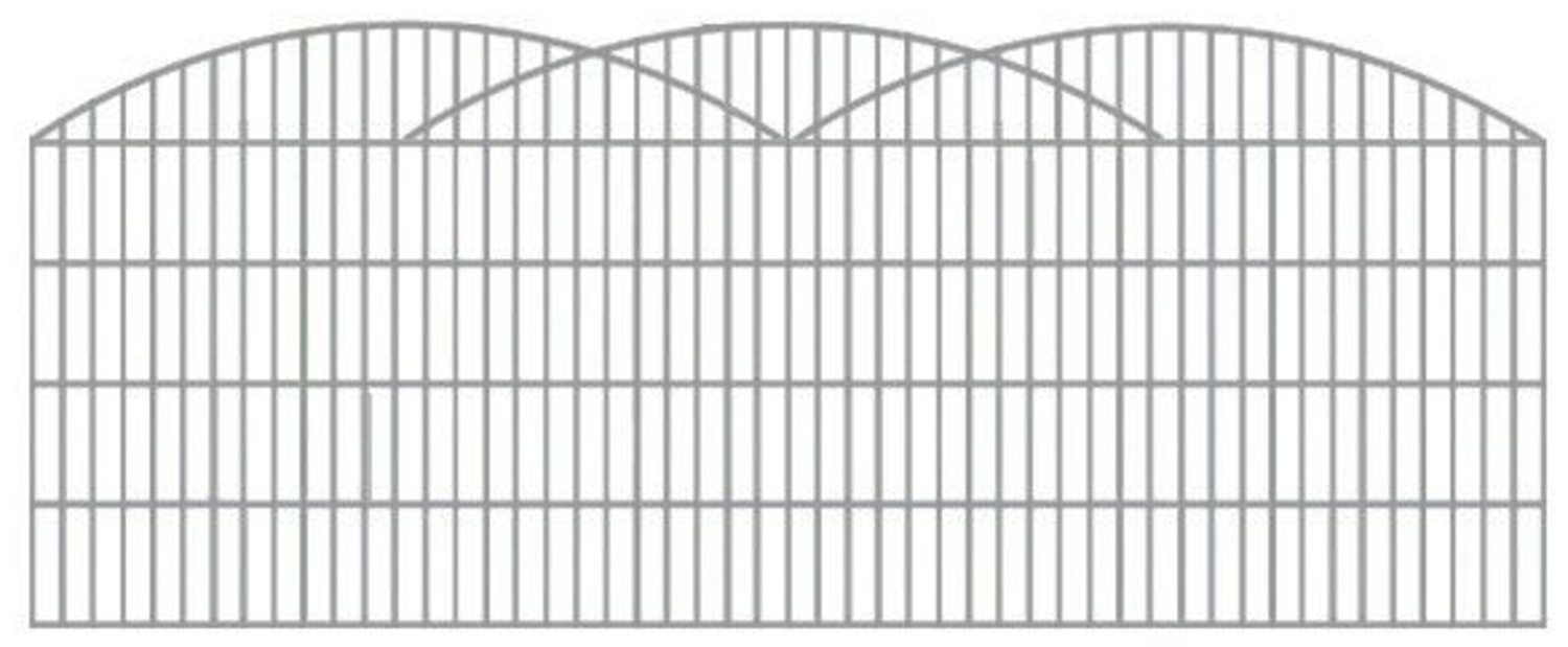 Schmuckzaun / Doppelstabmattenzaun 3-er Bogen Komplett-Set mit Abdeckleisten / Verzinkt / 201cm hoch / 22,5m lang Bild 1