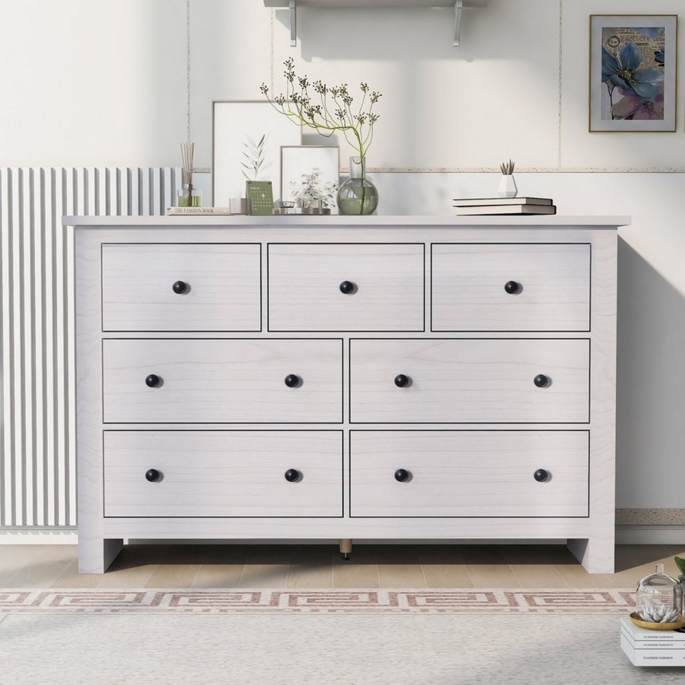 Flieks Sideboard (1 St), Kommode mit 7 Schubladen Beistellschrank Küchenschrank, 140*40*89cm Bild 1