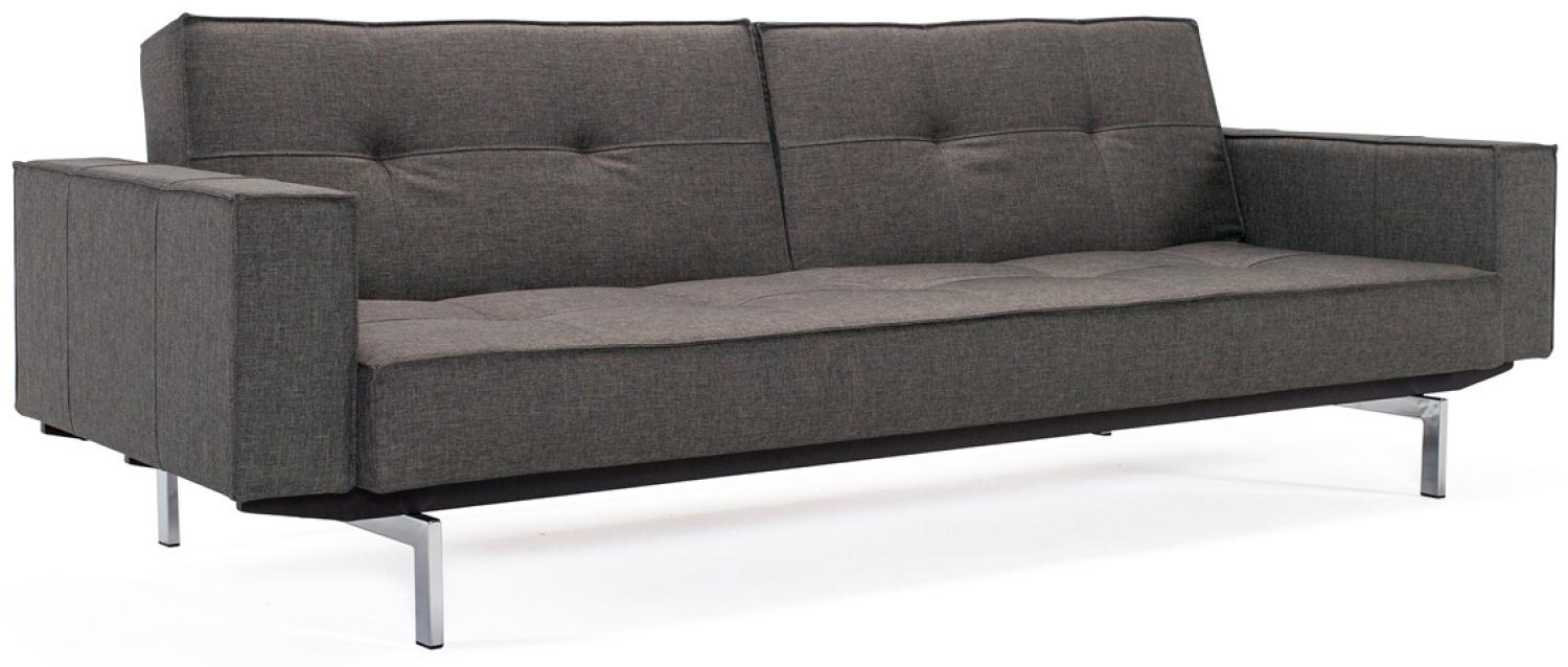 Splitback mit Armlehnen - Schlafsofa - Flashtex Dark Grey (216) Bild 1