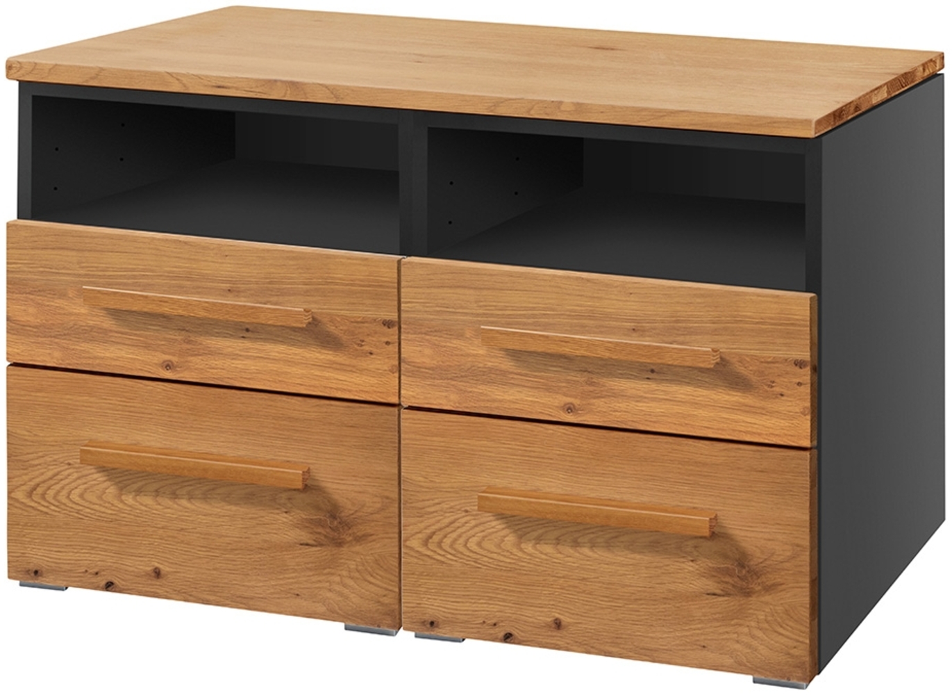 Hasena Kommode Dowio anthrazit Wildeiche natur, geölt zerlegt Bild 1