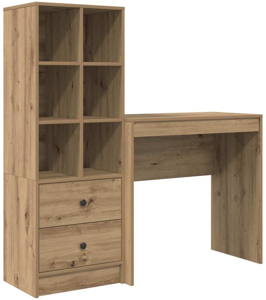 vidaXL Schreibtisch mit Stauraum 2 pcs Artisan-Eiche Holzwerkstoff 3337320 Bild 1